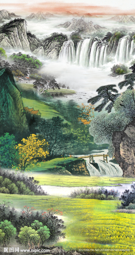 玄关 国画山水