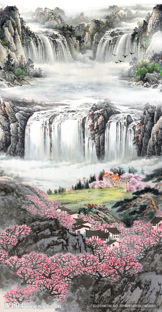 玄关山水国画