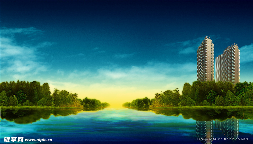 湖畔房产风景