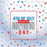 7月4日庆典背景与彩纸