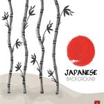 手绘竹日本背景