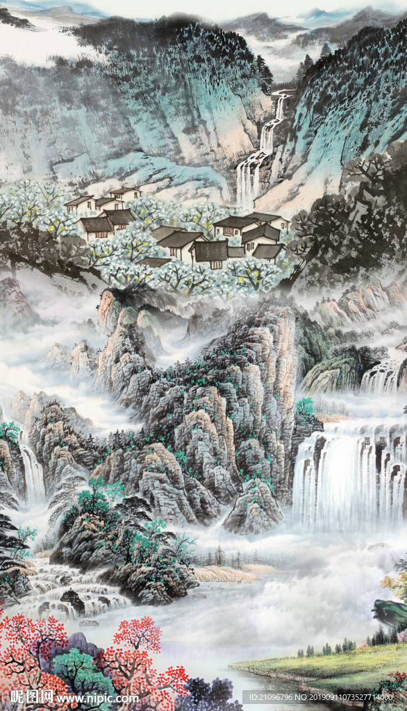 玄关 国画山水