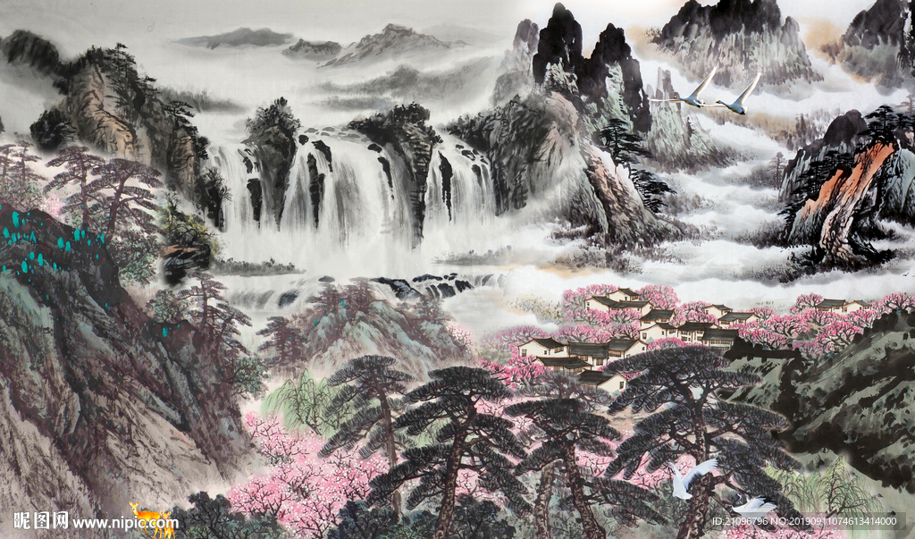 客厅背景 山水风景