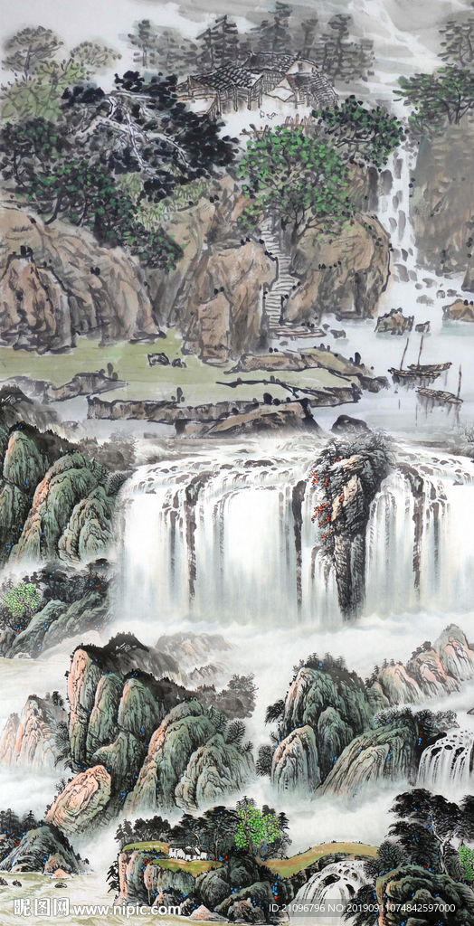 玄关山水国画