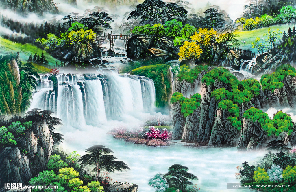 客厅背景 山水国画