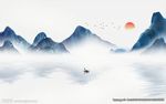 山水装饰画画芯