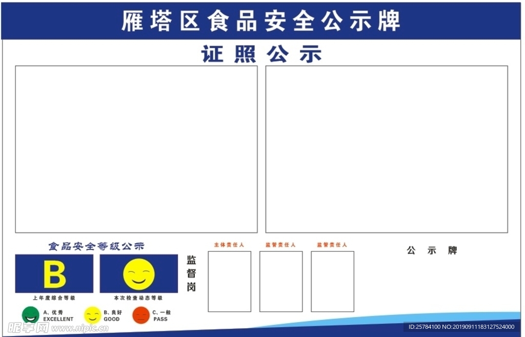 食品安全公示牌