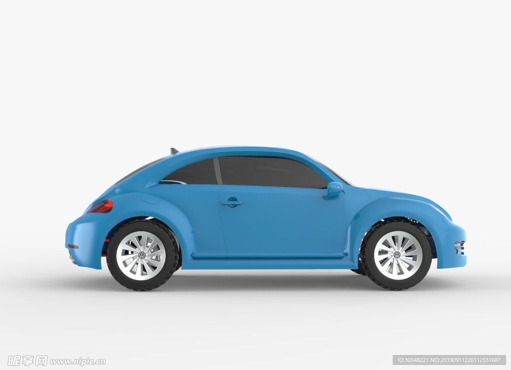 蓝色甲壳虫汽车渲染图