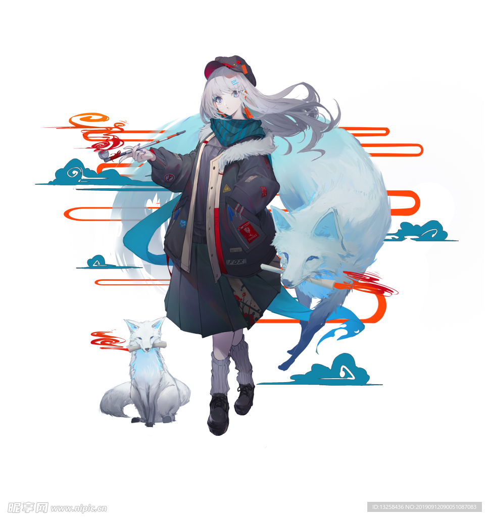 女孩卡通插画动漫人物