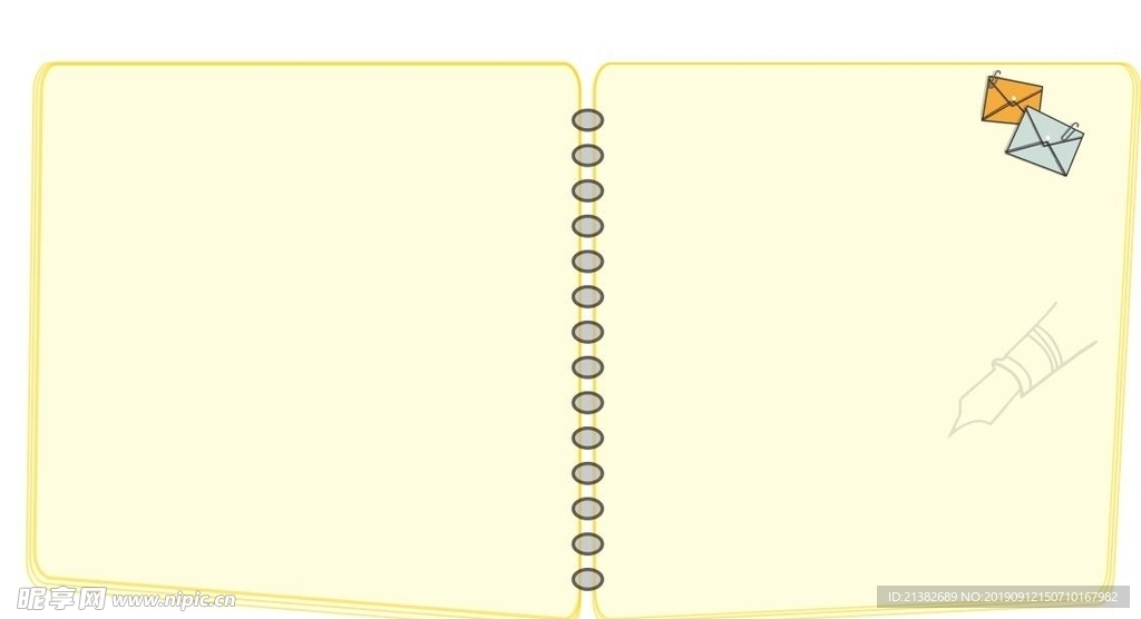 笔记本  线圈  小信封 矢量