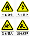 禁止标识 黄色警示牌