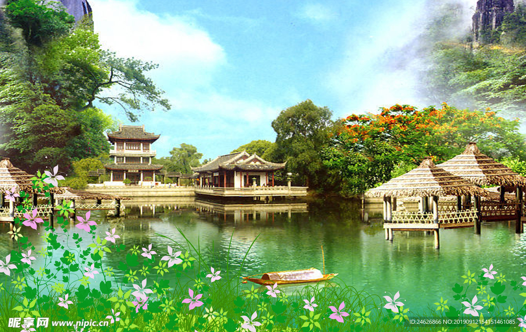 山上风景画