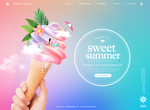 梦幻可爱创意度假广告网页模板