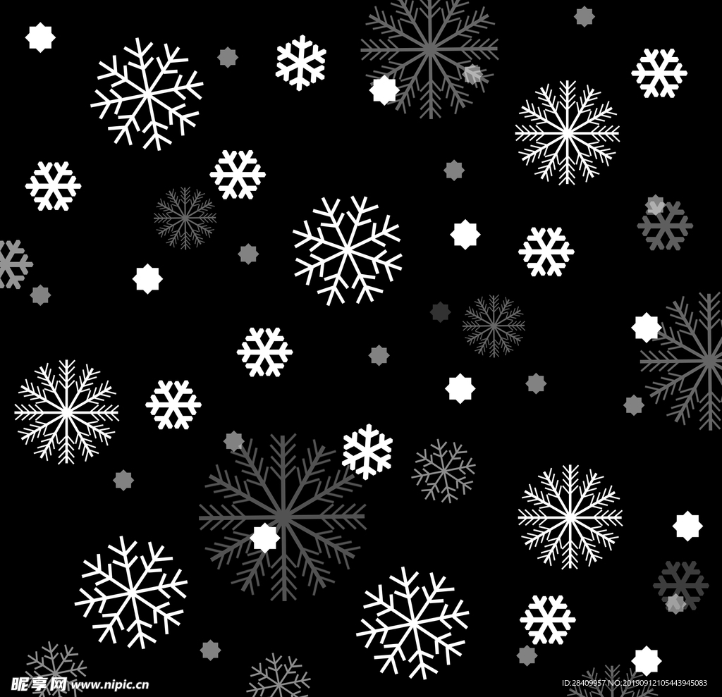 各种雪花素材 分层素材psd