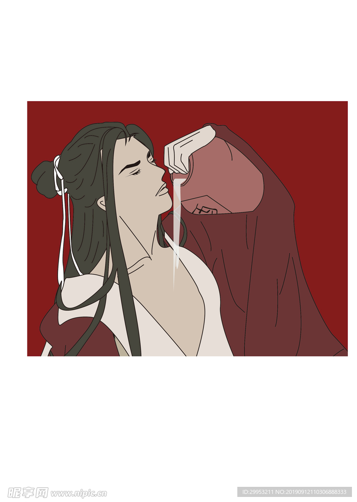 美男喝酒