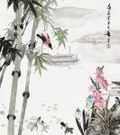 水墨竹