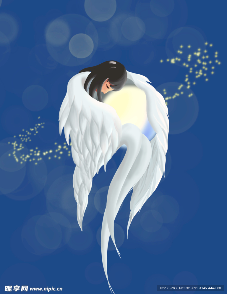 童话翅膀天使背景