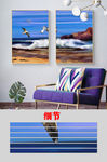 欧式手绘油画海洋海浪艺术装饰画