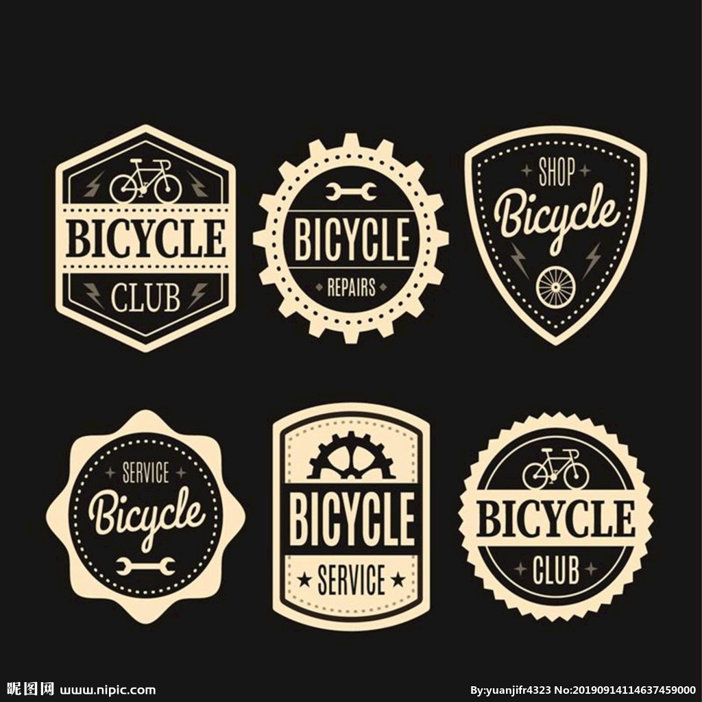 自行车包装复古标签
