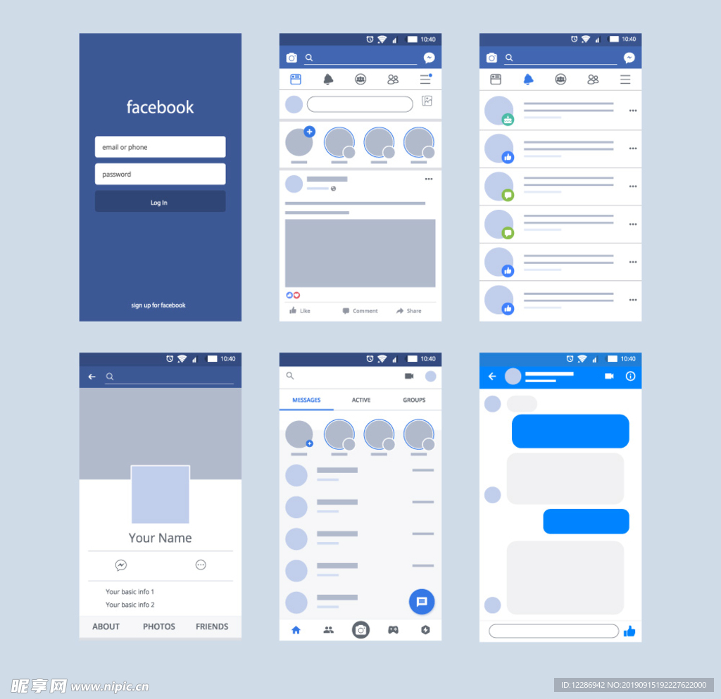 Facebook手机UI界面