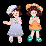卡通人物小女孩元素