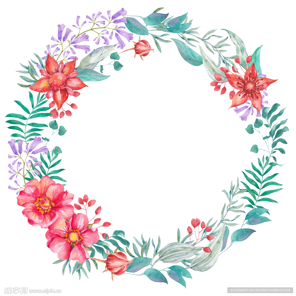 水彩花朵装饰