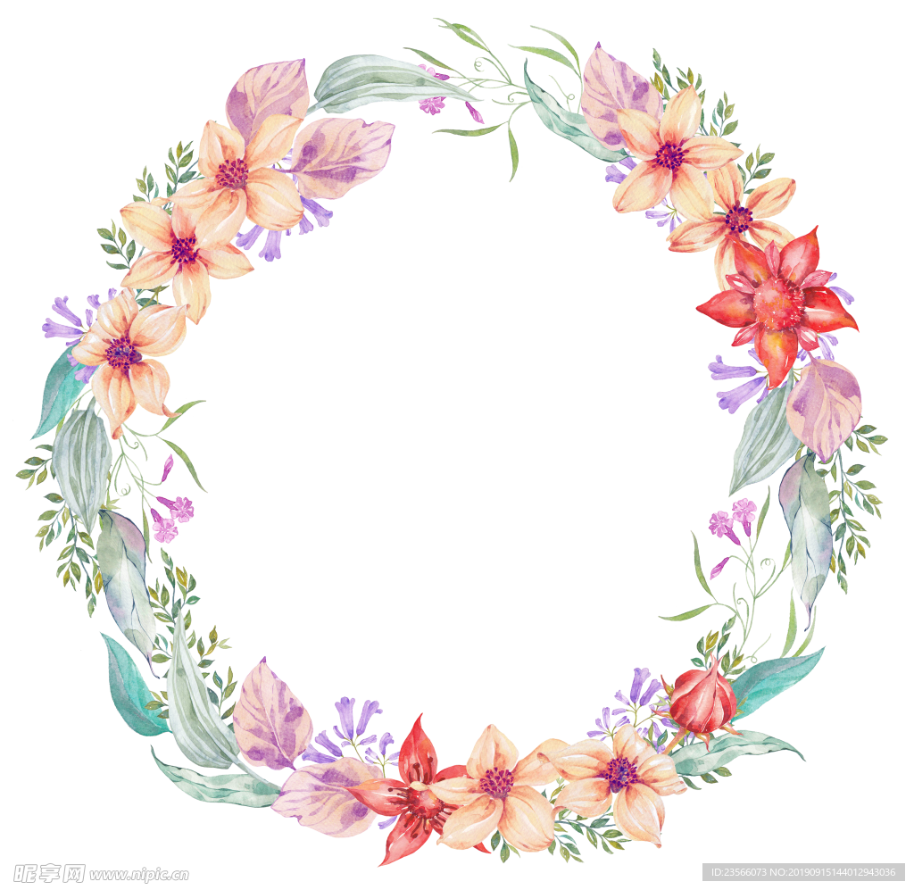 水彩花朵装饰