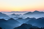 树木云雾和山峰
