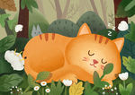 猫插画分层矢量素材