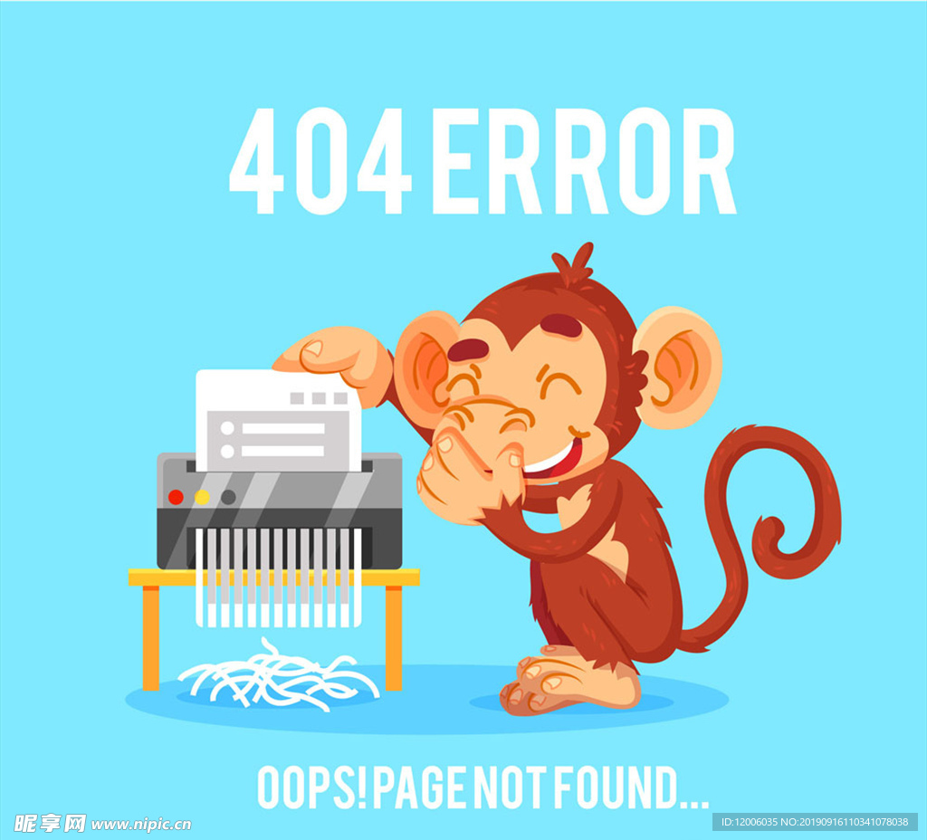 创意404错误页面猴子