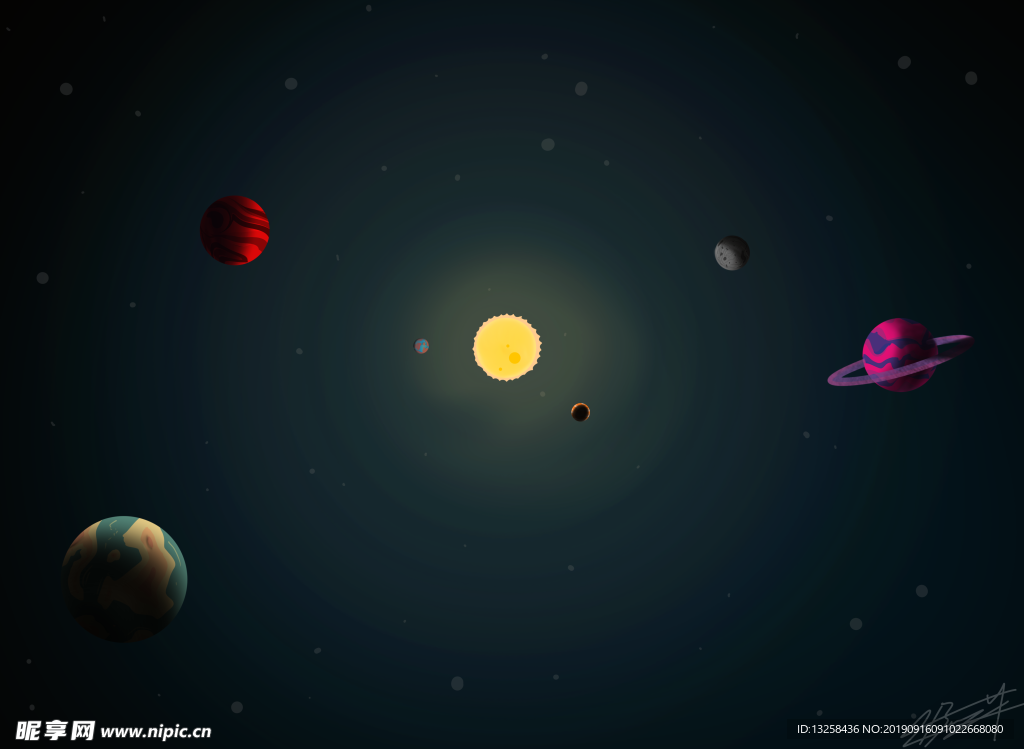 卡通宇宙星球背景