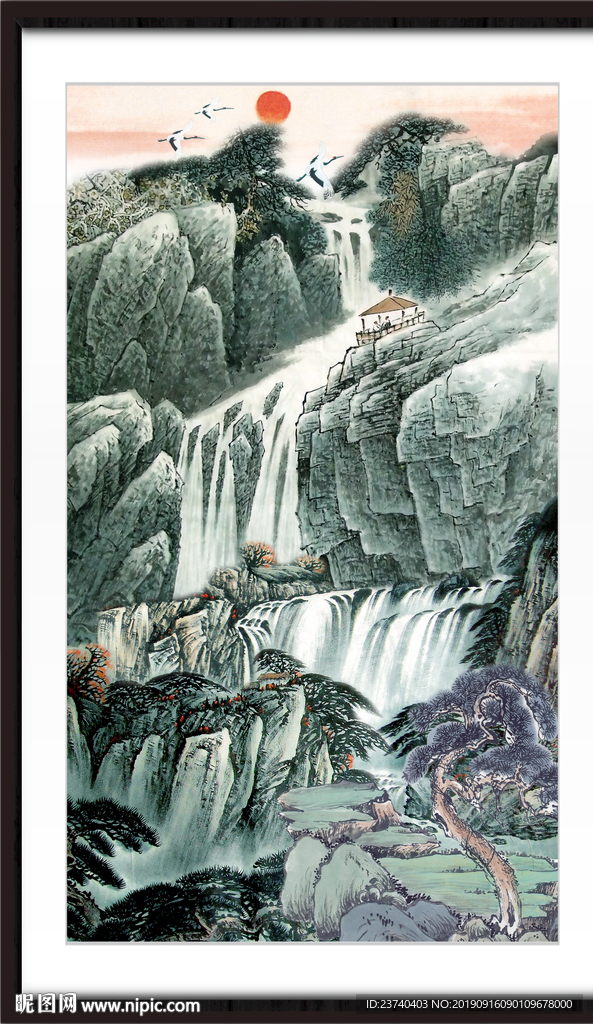 竖幅山水画