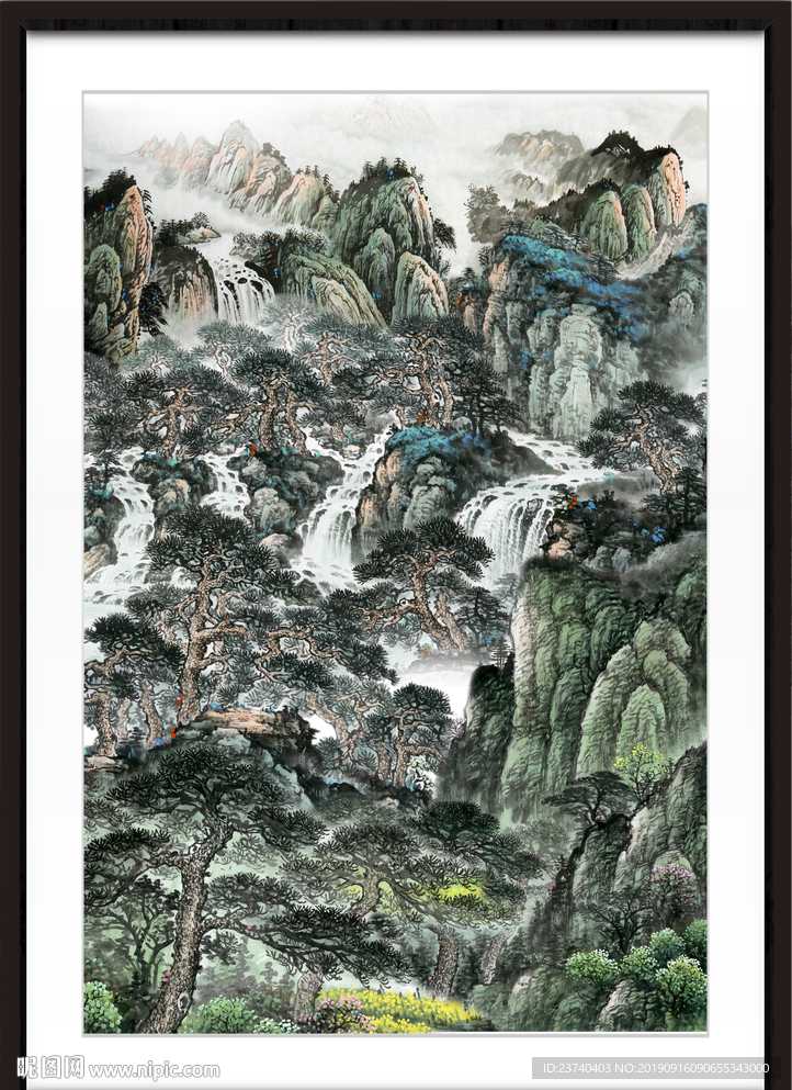 竖幅山水画