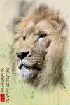 狮子水墨画