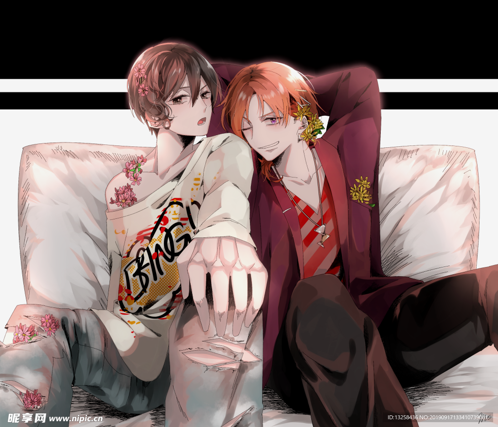 彩色卡通人物插画背景