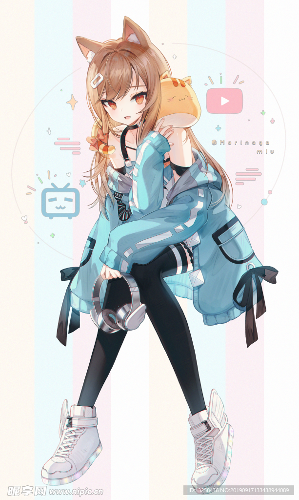彩色卡通人物插画背景