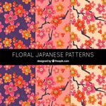 彩色花卉日本图案