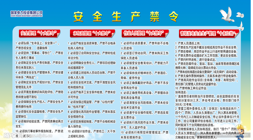安全生产禁令