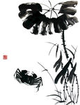 水墨螃蟹
