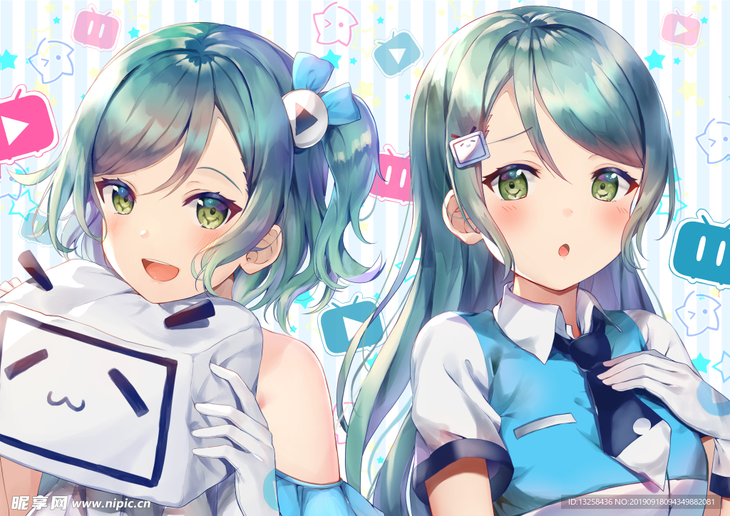 彩色卡通人物插画背景