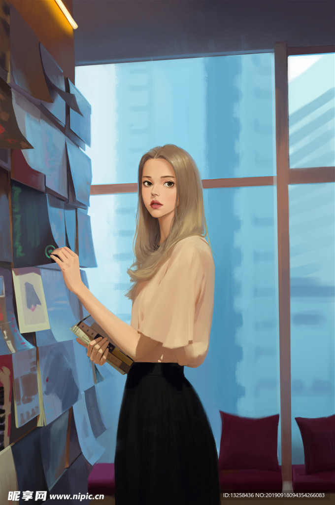 彩色卡通人物插画背景