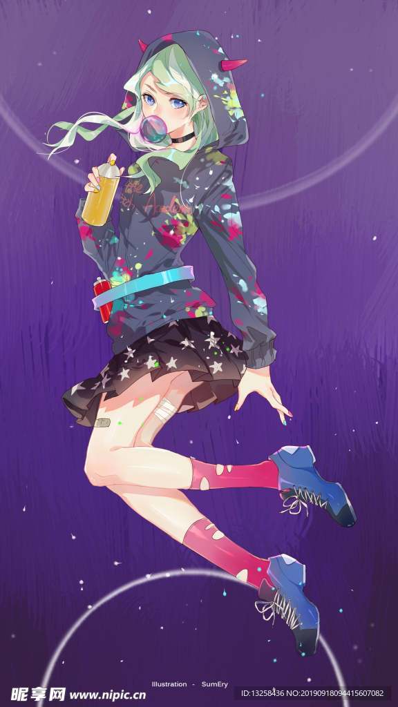 彩色卡通人物插画背景