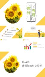 小清新风格五月工作计划PPT