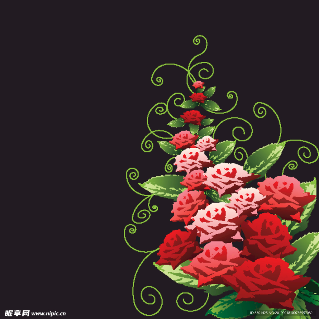 矢量玫瑰花