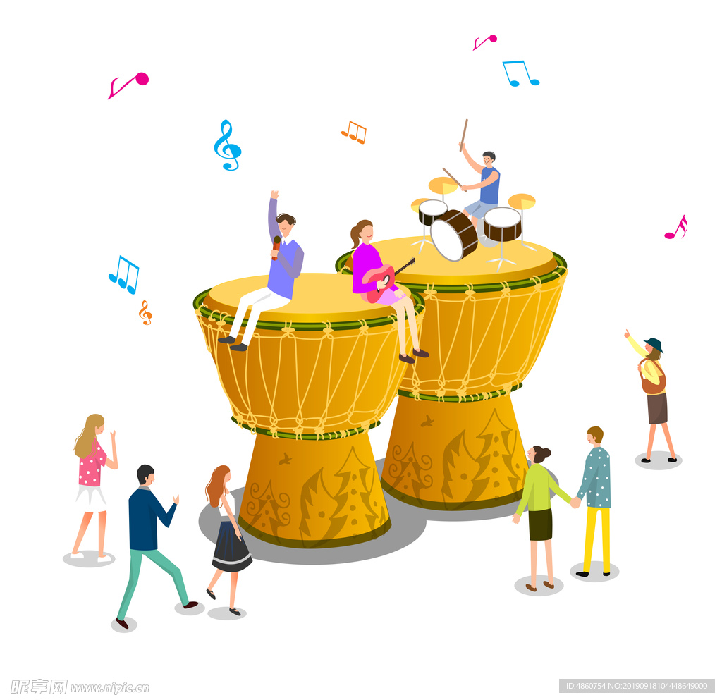 音乐节年轻人狂欢派对
