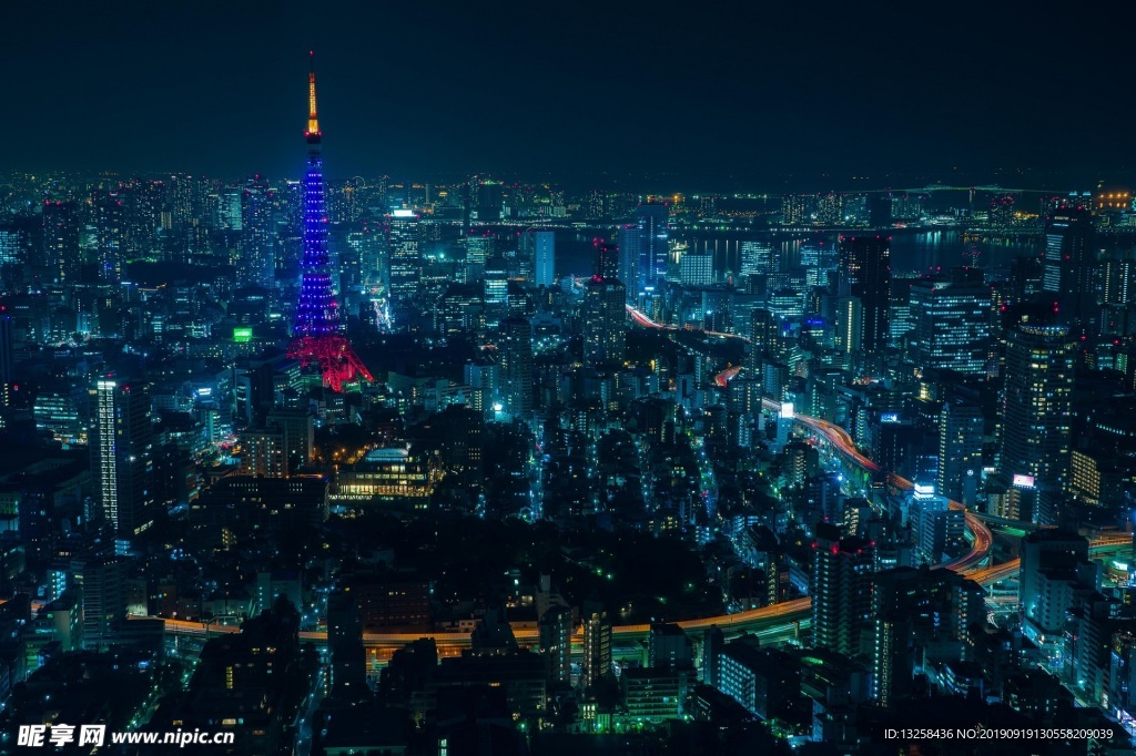 繁华都市夜景灯光