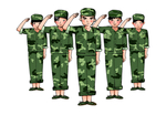 卡通军人敬礼