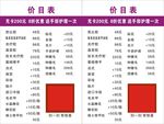 美容店价目表