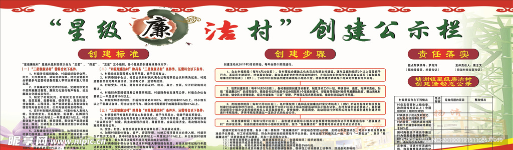 星级廉洁村工作栏