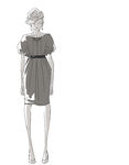 时装插画小礼服服装画效果图